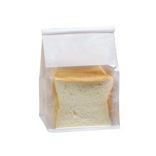 DEQI Recycle Cotton Bread Packaging Bag Toast Bread Paper Bag With Clear Window Food Storage Organizer